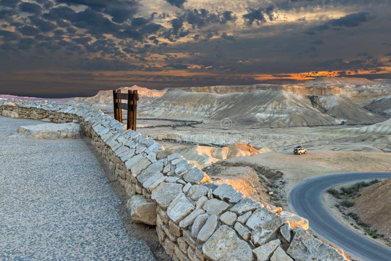 Scenic view point on desert of the Negev, Israel