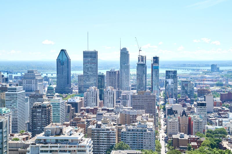 Scenic view of summer Montreal stock images