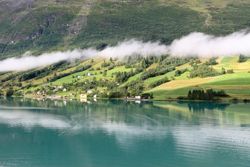 Coastal landscape in Nordfjord, Olden - Norway - Scandinavia royalty free stock photos
