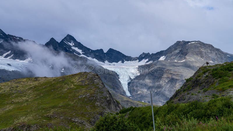 Sceniczny widok lodowca Warington w stanie valdez alaska usa obraz royalty free