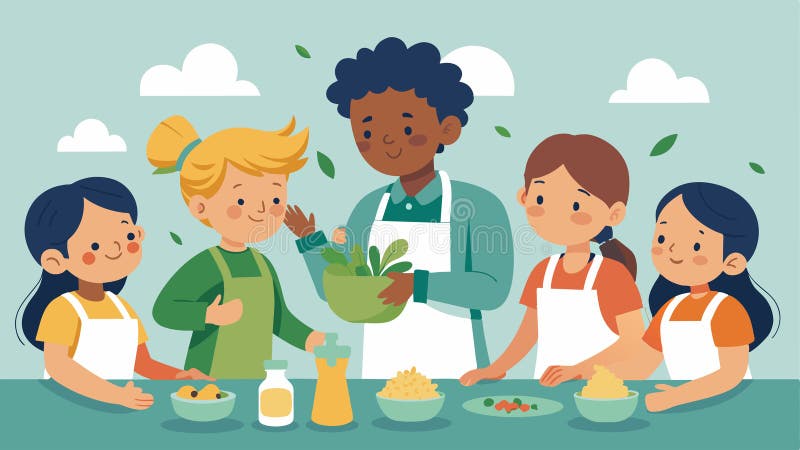 The Scent of Fresh Herbs and Es Fills the Air As a Group of Children