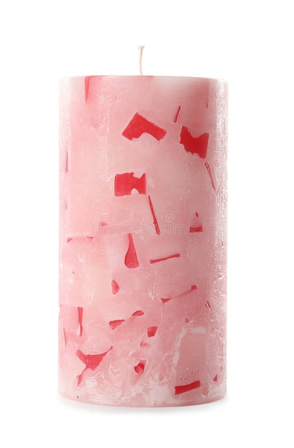 Scented Color Wax Candle On White Stock Photo Image of decor, thick