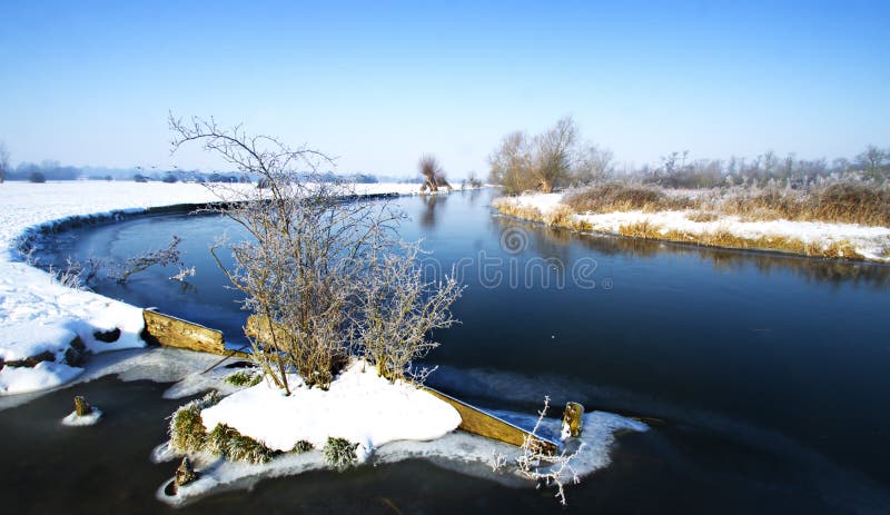 Sceny rzeczna zima fotografia stock