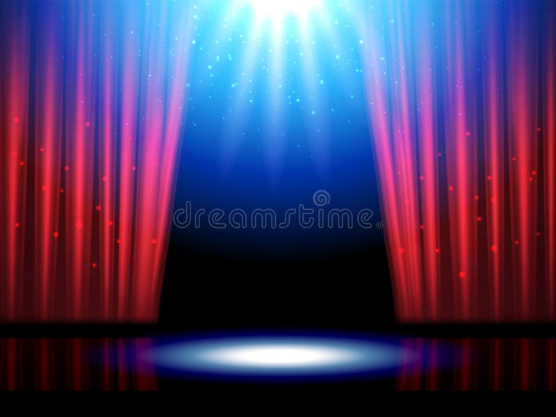 Scenă de teatru cu lumini sau teatru vector illustration