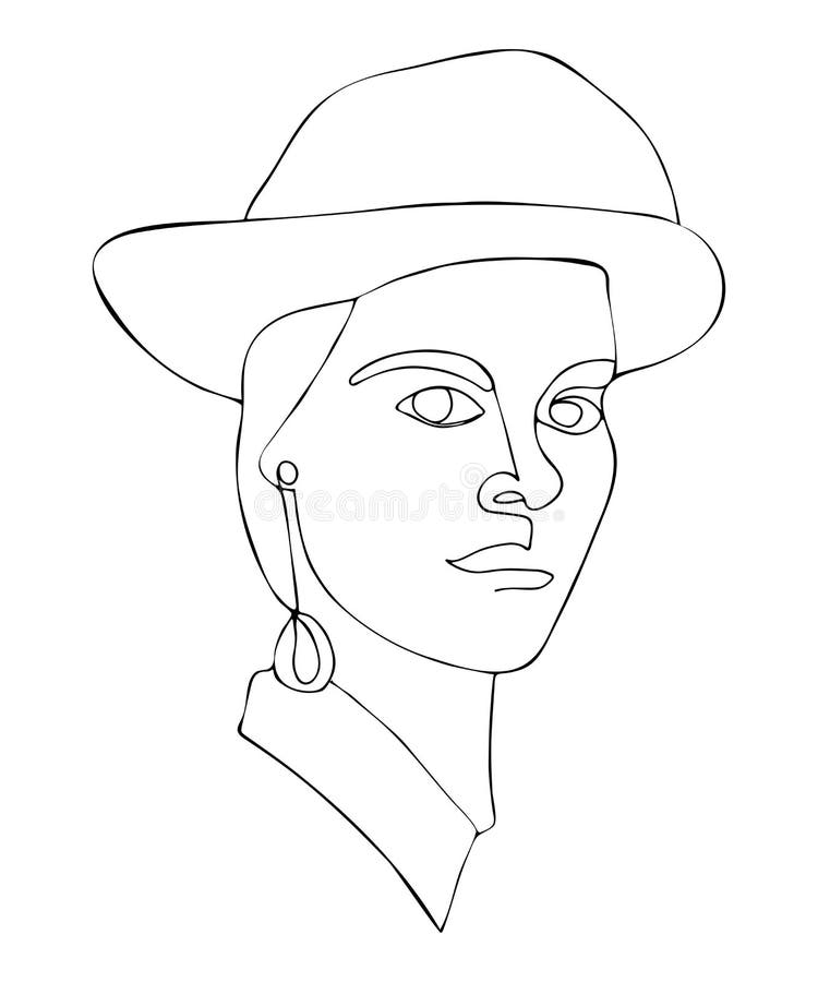 Schema Continu Un Dessin Au Trait Graphique Minimaliste Noir Et Blanc Art De Visage Et De Coiffure De Femmes Illustration De Vecteur Illustration Du Femmes Continu 142307680