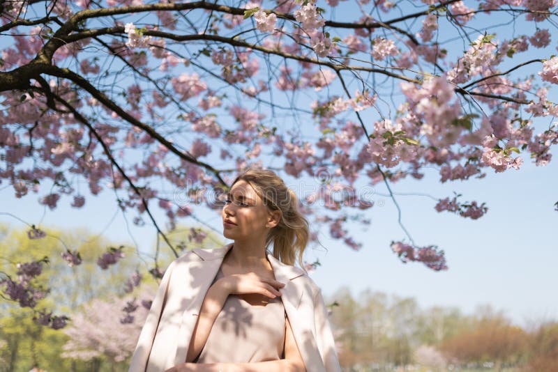 Sch?ne blonde junge Frau in Sakura Cherry Blossom-Park im Fr?hjahr Natur und Freizeit w?hrend sie genie?end reisend stockbilder Sch?ne blonde junge Frau in Sakura Cherry Blossom-Park im Fr?hjahr Natur und Freizeit w?hrend sie genie?end reisend stockbilder