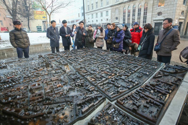 Schaalmodel van de stad van Zagreb stock afbeelding Schaalmodel van de stad van Zagreb stock afbeelding