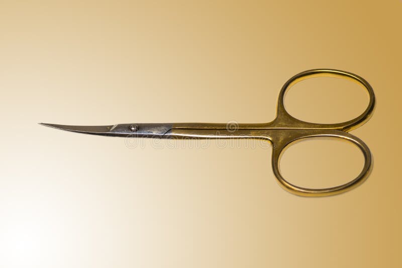 Schaar met gouden handvatten stock foto Schaar met gouden handvatten stock foto