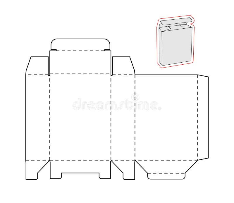 Schablone eines einfachen Kastens Herausgeschnittenes Papier oder Pappe