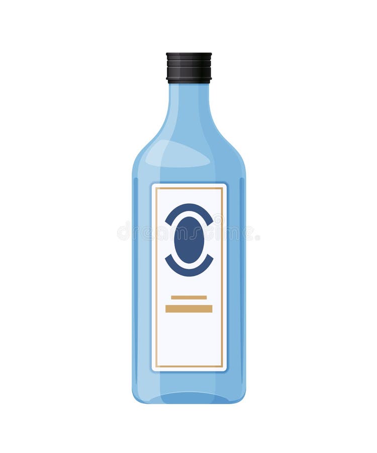 Schablone, Plan, leere Glasflasche Gin, Alkoholgetränk vektor abbildung Schablone, Plan, leere Glasflasche Gin, Alkoholgetränk vektor abbildung