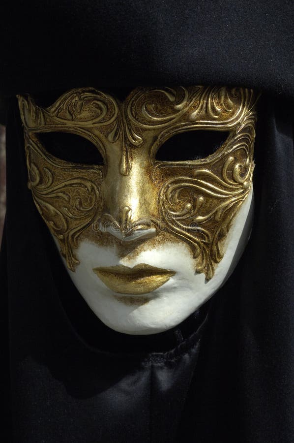 Gold and white carnival mask. Gold and white carnival mask