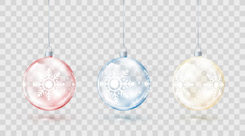 Schablone von transparenten Weihnachtsglasbällen Elementweihnachtsdekorationen Glänzende bunte Spielwaren mit goldenem rotem und stock abbildung Schablone von transparenten Weihnachtsglasbällen Elementweihnachtsdekorationen Glänzende bunte Spielwaren mit goldenem rotem und stock abbildung