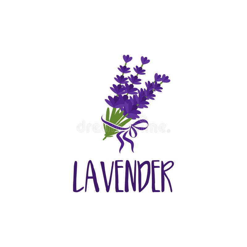 Schablonenlogodesign des abstrakten Ikonenlavendels stock abbildung Schablonenlogodesign des abstrakten Ikonenlavendels stock abbildung