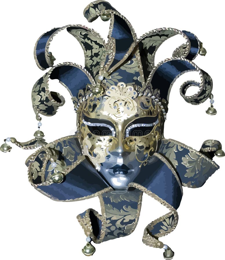 Handmade venetian mask vectorized isolated. Handmade venetian mask vectorized isolated