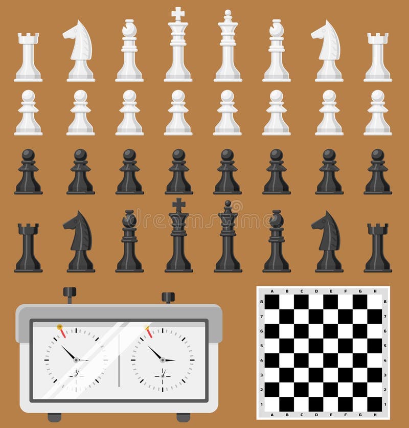 Schach Und Schachbrettset Schachbanner Realistische Zeichnung