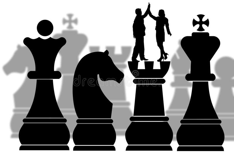 Schach Und Schachbrettset Schachbanner Realistische Zeichnung