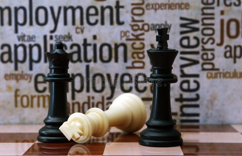 Close up of Chess and employment concept. Close up of Chess and employment concept