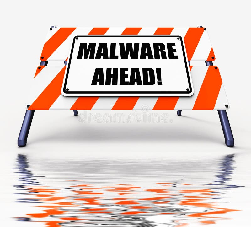 Malware Ahead Displaying Malicious Danger for Computer Future. Malware Ahead Displaying Malicious Danger for Computer Future