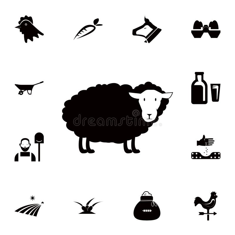 Schapenpictogram Gedetailleerde reeks landbouwbedrijfpictogrammen Grafisch het ontwerppictogram van de premiekwaliteit Één van de vector illustratie Schapenpictogram Gedetailleerde reeks landbouwbedrijfpictogrammen Grafisch het ontwerppictogram van de premiekwaliteit Één van de vector illustratie