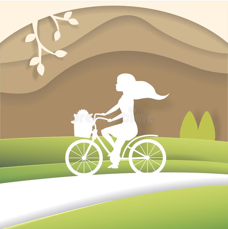 Schattenbild der Frau auf Fahrrad stock abbildung Schattenbild der Frau auf Fahrrad stock abbildung