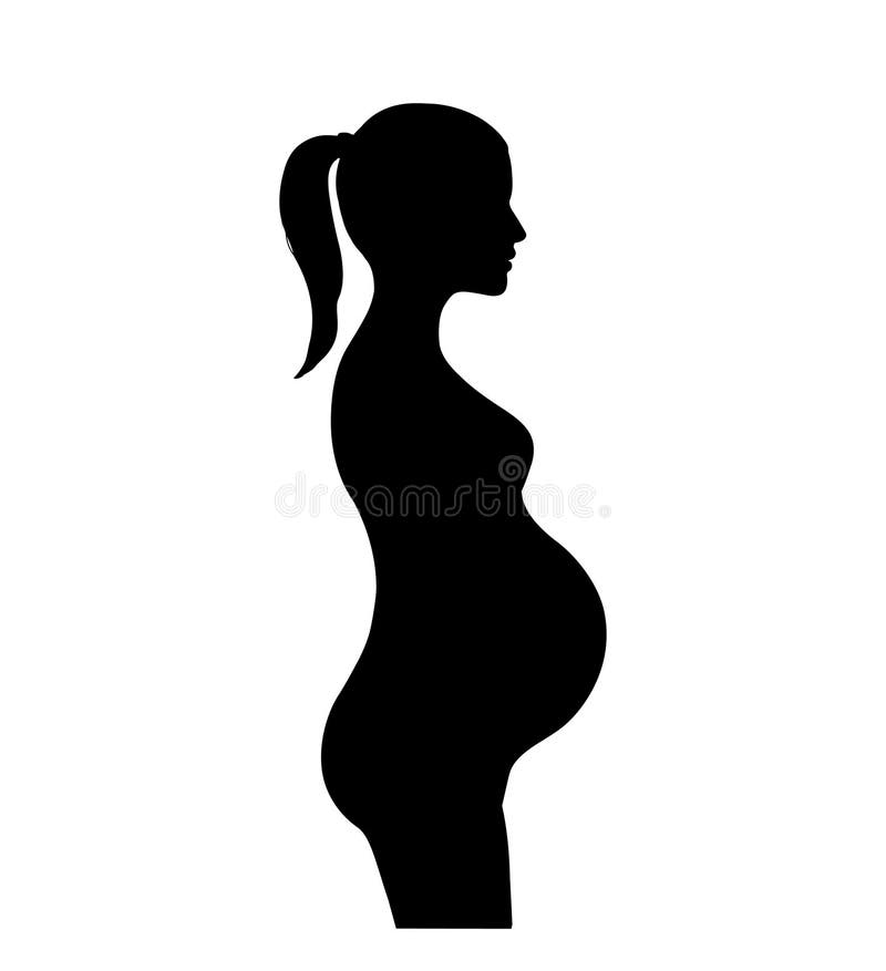 Schattenbild der schwangeren Frau Mutterschaftszeichen Schwangerschaftssymbol