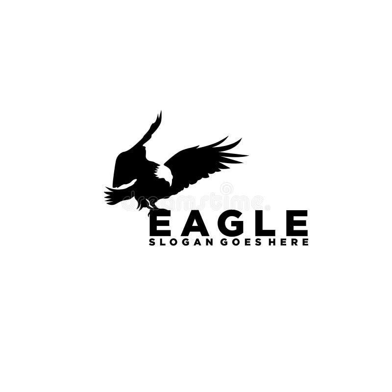 Schattenbildadler-Falkefalke. Logovogeladler-Falkefalke. Vektorillustration lizenzfreie abbildung