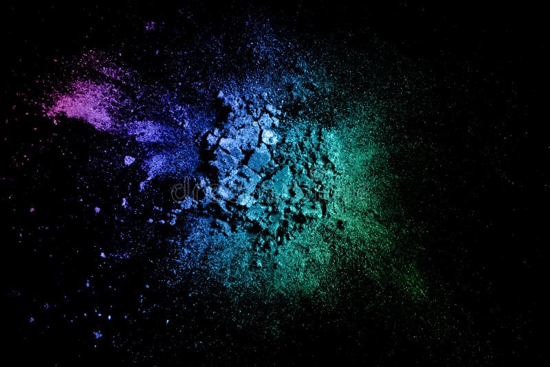 Schattentextur. Neonpalette Make-up Powder isoliert auf schwarzem Hintergrund lizenzfreies stockfoto