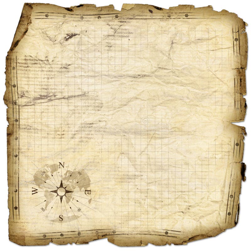 Blank treasure map with wind rose. Blank treasure map with wind rose