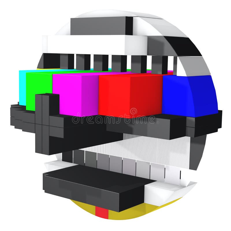 Scheda 3d della prova di schermo della TV illustrazione di stock Scheda 3d della prova di schermo della TV illustrazione di stock