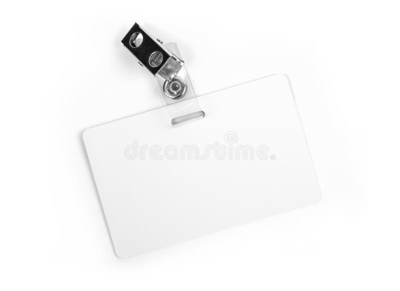 White badge ID isolated against white background. White badge ID isolated against white background