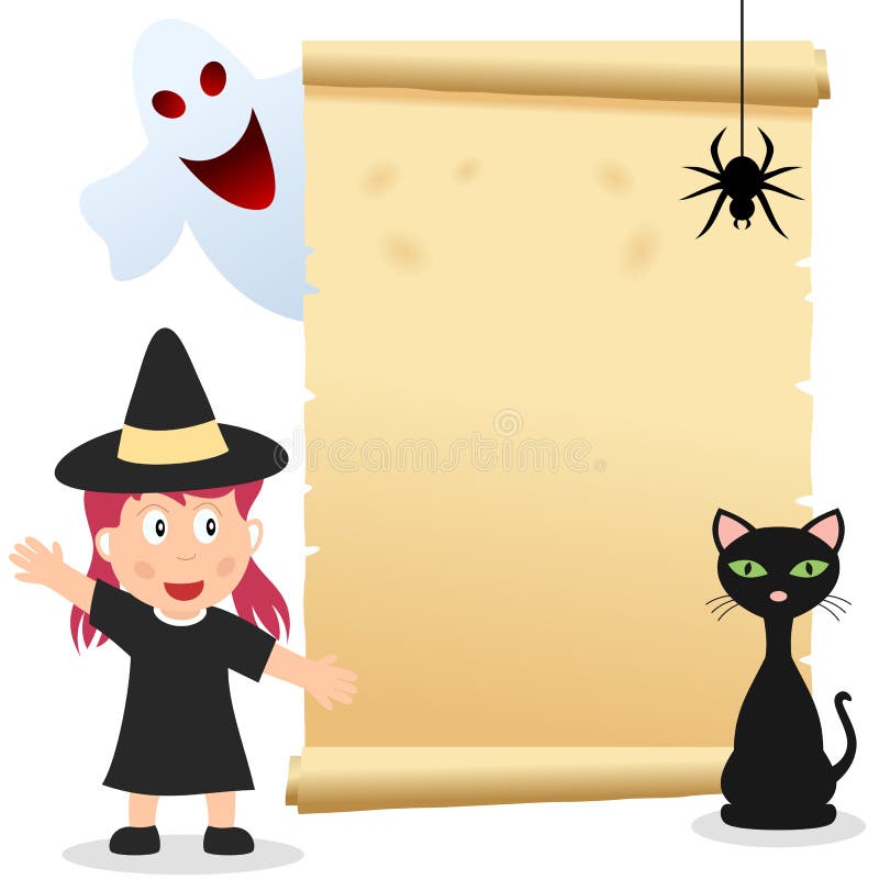 Scheda dell'invito della ragazza di Halloween illustrazione vettoriale Scheda dell'invito della ragazza di Halloween illustrazione vettoriale