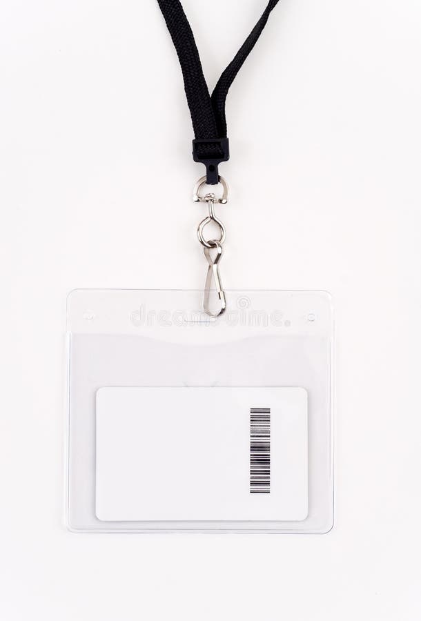 Security Access Card in Lanyard On White. Security Access Card in Lanyard On White