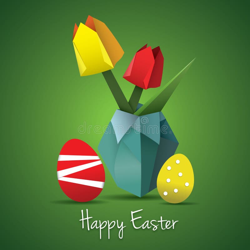 Scheda di origami di Pasqua royalty illustrazione gratis Scheda di origami di Pasqua royalty illustrazione gratis