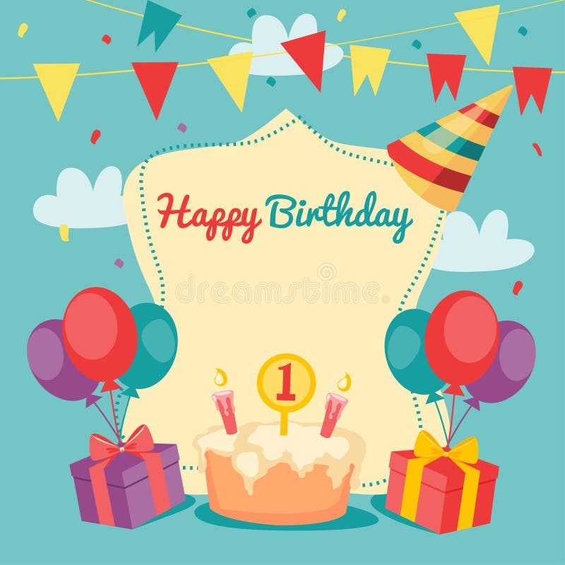 Scheda di vettore di buon compleanno illustrazione vettoriale