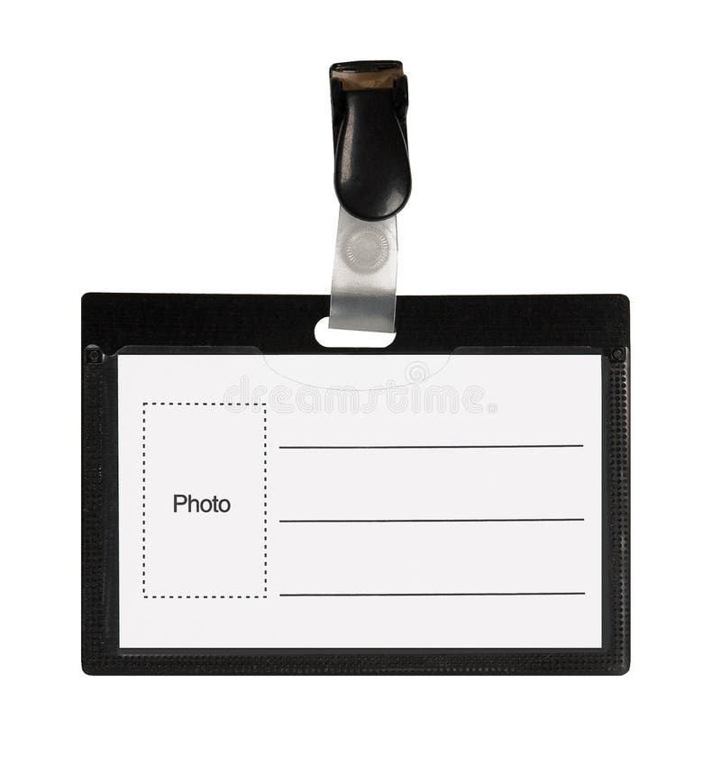 Black ID card with clip. Black ID card with clip