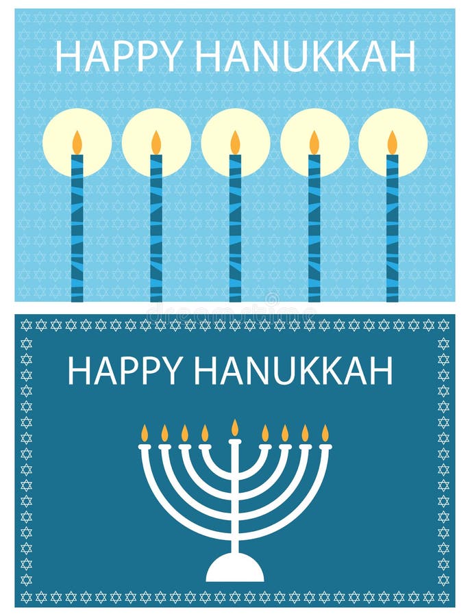 Set of two greeting cards for Hanukkah isolated on white background.EPS file available. Set of two greeting cards for Hanukkah isolated on white background.EPS file available