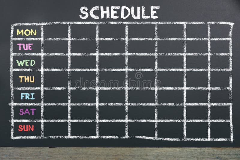 Schedule on board for planning. royalty free stock photo