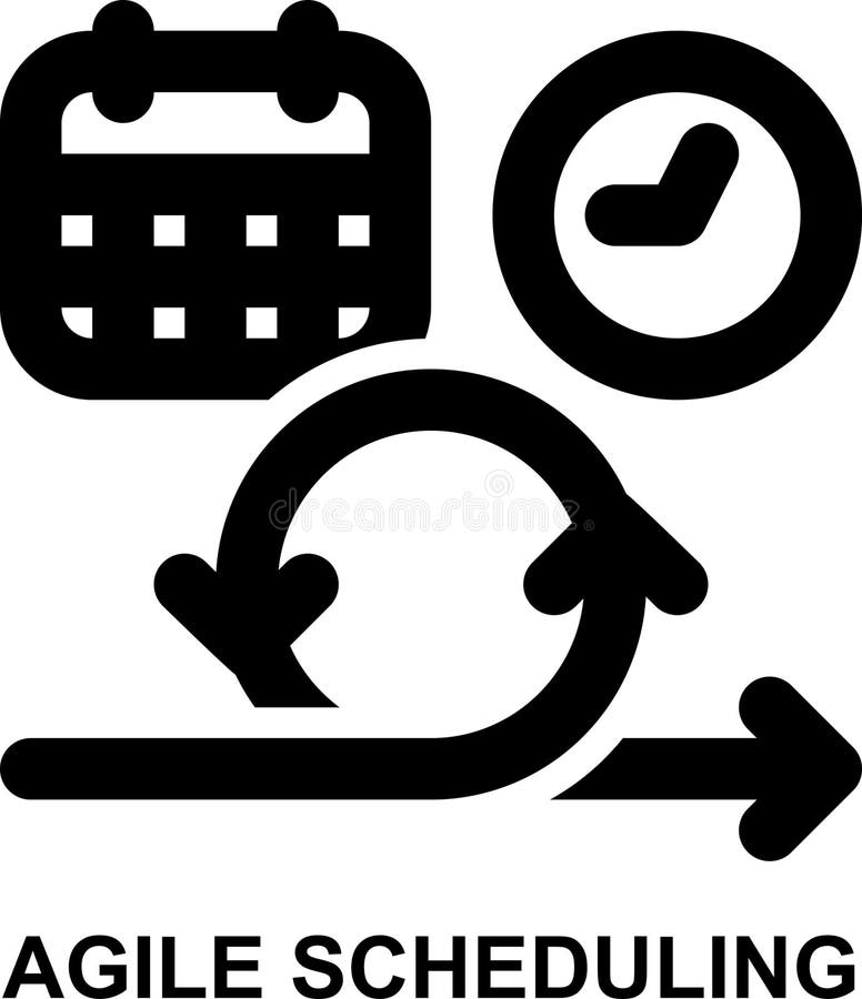 Scheduling, schedule, time, calendar, agile, project management outline icon for web mobile app presentation printing