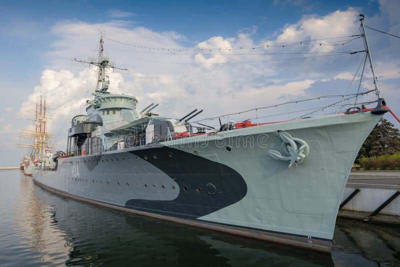 Ship museum Grom class destroyer ORP Blyskawica Thunderbolt in Port of Gdynia city, Poland. Ship museum Grom class destroyer ORP Blyskawica Thunderbolt in Port of Gdynia city, Poland.