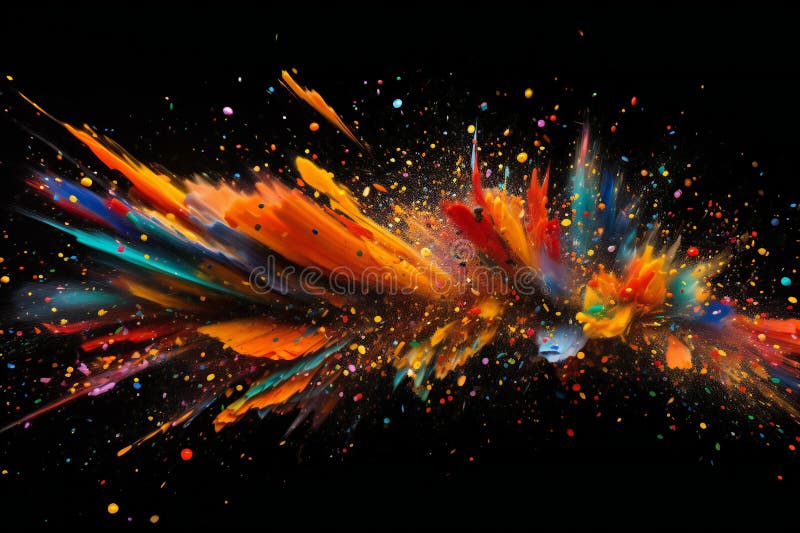 Schegge colorate astratte isolate su fondo nero colorate royalty illustrazione gratis