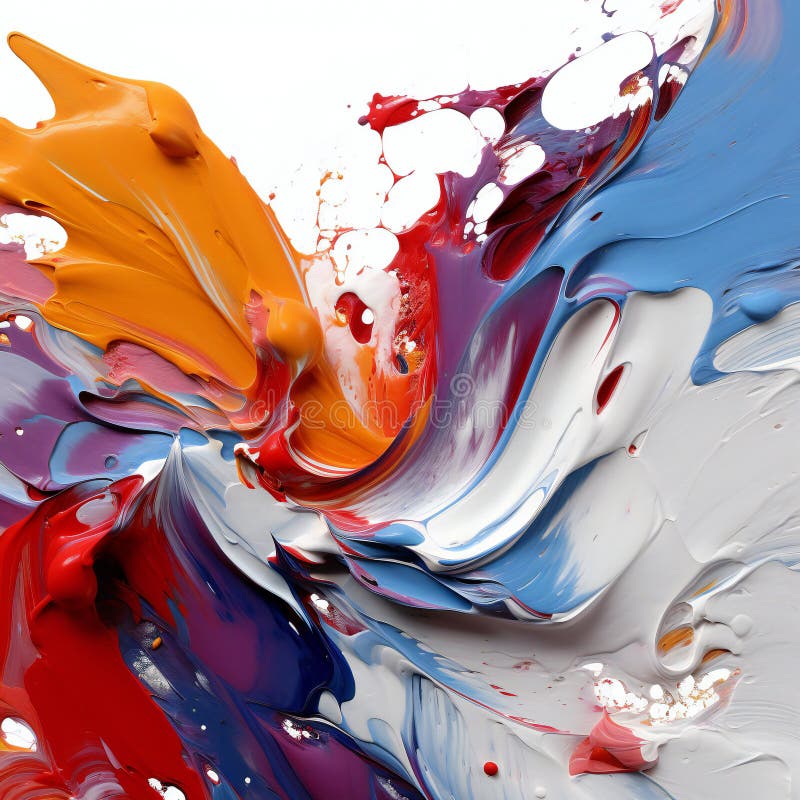 Schegge colorate di pittura isolate su fondo bianco illustrazione di stock