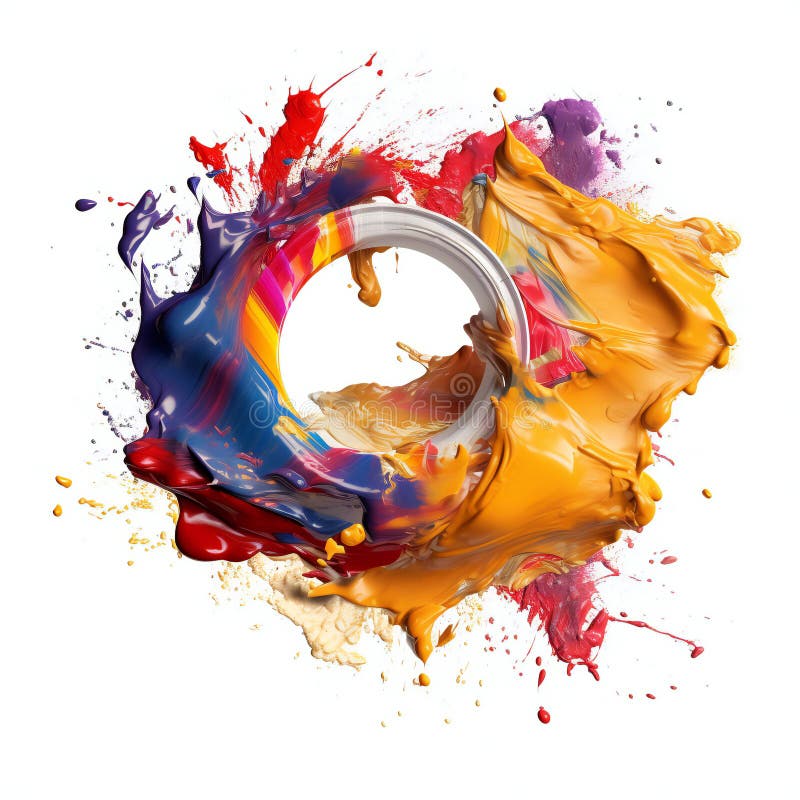Schegge colorate di pittura isolate su fondo bianco illustrazione vettoriale