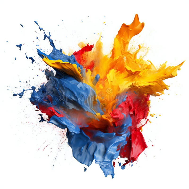 Schegge colorate di pittura isolate su fondo bianco illustrazione vettoriale
