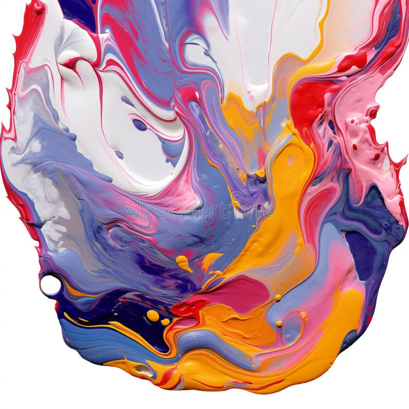 Schegge colorate di pittura isolate su fondo bianco pitture acriliche mescolate in acqua illustrazione vettoriale