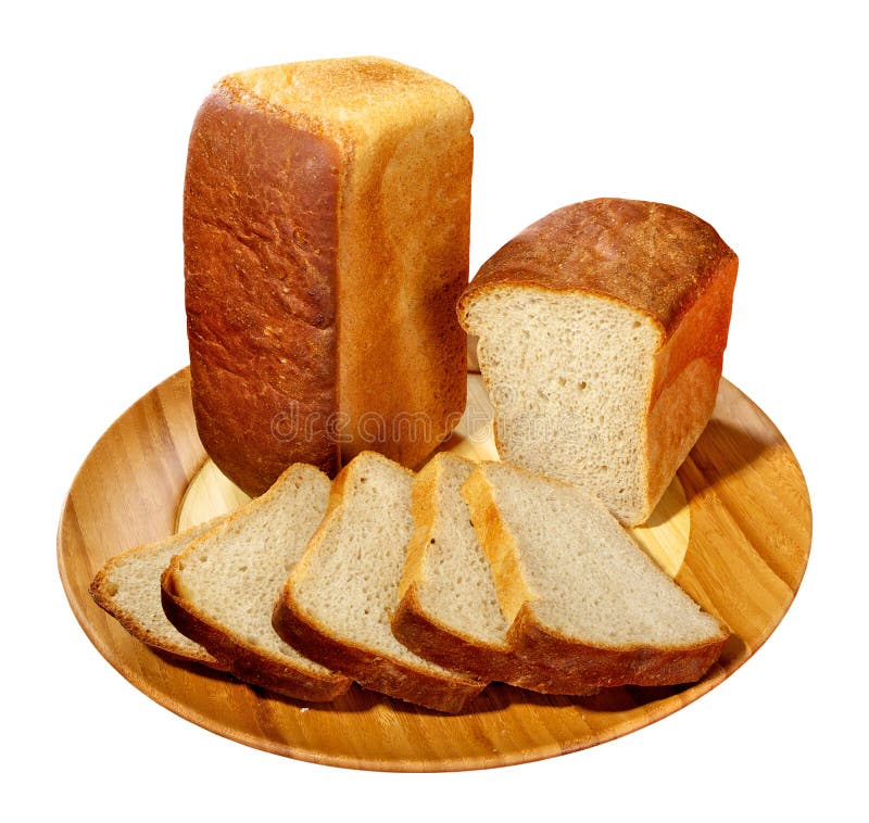 Scheibe brot an der Platte stockbild. Bild von organisch - 16983119