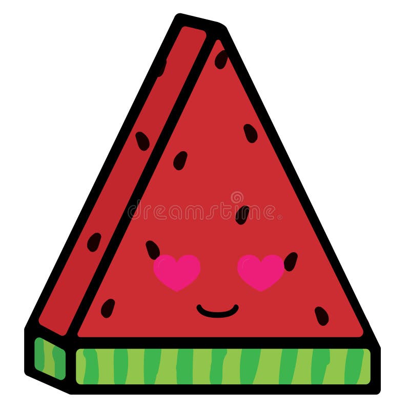 Scheibe der Wassermelone mit Gef?hlen Liebevolles L?cheln Vektorillustration in der Karikaturart vektor abbildung Scheibe der Wassermelone mit Gef?hlen Liebevolles L?cheln Vektorillustration in der Karikaturart vektor abbildung