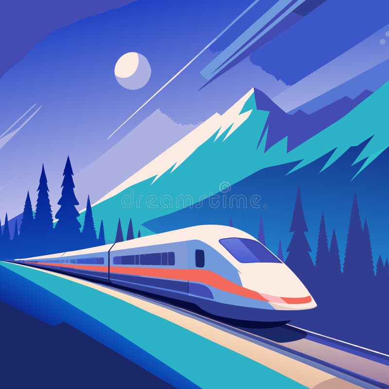 Scheletul modern plutind prin peisajul muntos Serene Under the Moon royalty free illustration