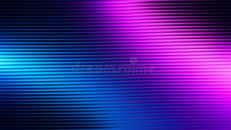 Schema di onda neonatale futuristico con radiante blu chiaro e rosa viola. Sinfonia astratta delle linee orizzontali luminose e royalty illustrazione gratis