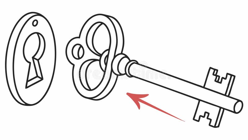 Schema di sicurezza segreto per l'illustrazione vettoriale per l'illustrazione del tasto di scelta rapida dell'ossatura del foro c illustrazione di stock