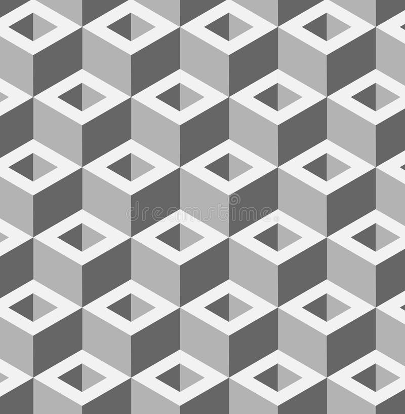 Schema geometrico 3d Trama con poli refratto Sfondo cubo monocromatico astratto, riquadri illustrazione di stock Schema geometrico 3d Trama con poli refratto Sfondo cubo monocromatico astratto, riquadri illustrazione di stock